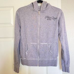 Women's Gray Hard Rock Cafe Miami Zip Up Jacket Size XS